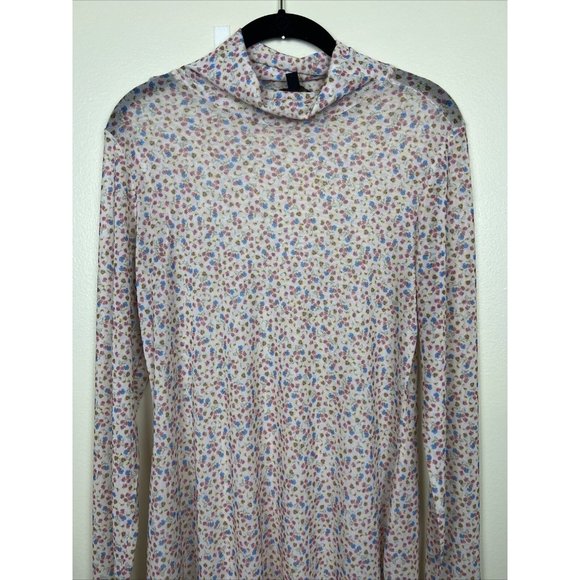 NEW AFRM Shailene Midi Dress  FLORAL MESH LONG SLEEVE SIZE XL See Description - Picture 2 of 6